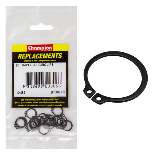 Champion C155-4 External Circlip 7/16" - 20/Pack