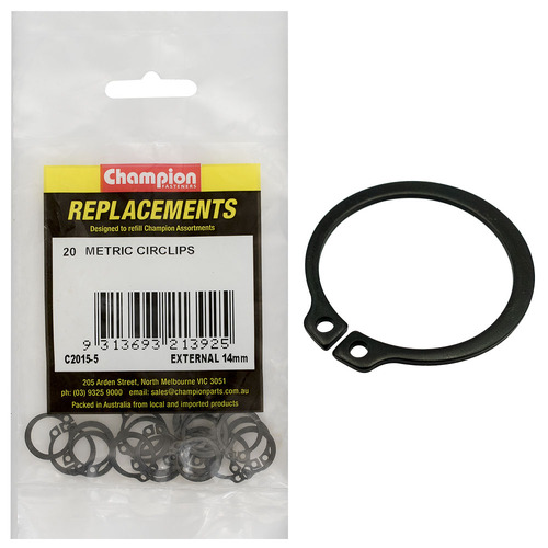 Champion C2015-5 External Circlip Metric 14mm -  20/Pack