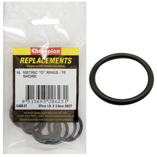 Champion C408-21 O-Ring Nitrile 70 Metric 27 x 3.5mm - 10/Pack