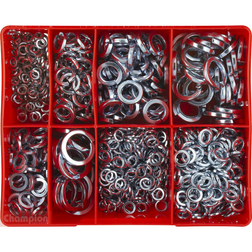Champion CA1008 Spring Washer 3/16" to 3/4" Assortment Kit, 895 Pieces