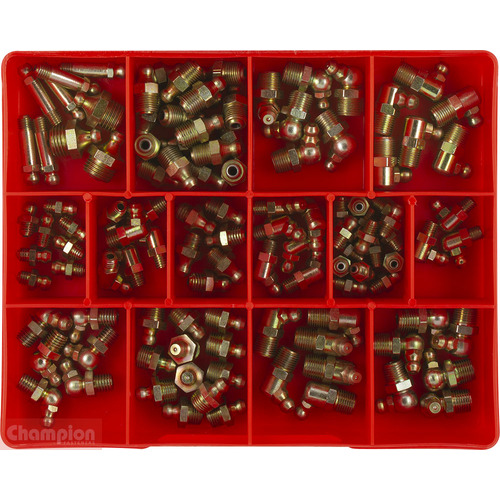 Champion CA108 Imperial Grease Nipple Assortment Kit, 113 Pieces