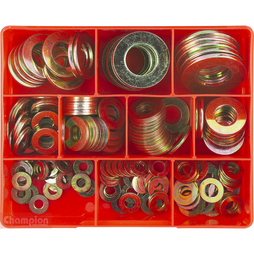 Champion CA1755 Flat Washer High Tensile Assortment Kit, 175 Pieces