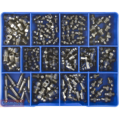 Champion CA1808 Grease Nipple Stainless Steel (14 Sizes) Kit, 170 Pcs