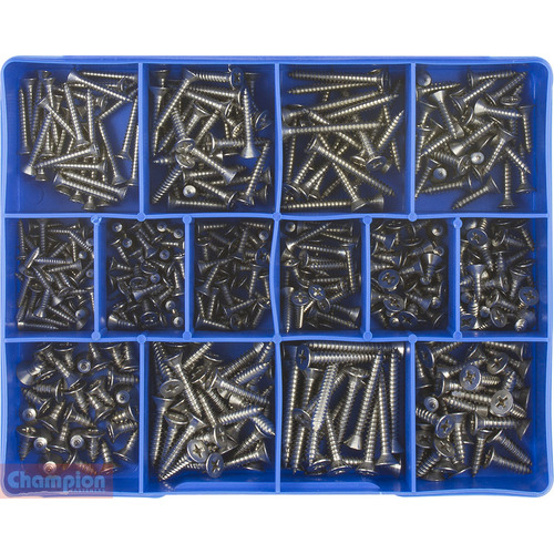 Champion CA1820 Self Tapping Screw Countersunk Phillips Assortment Kit