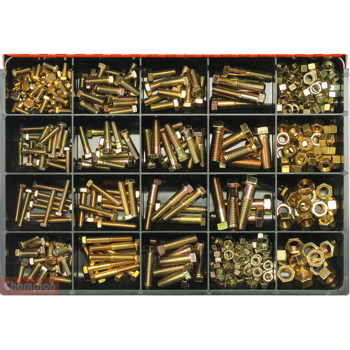 Champion CA370 UNC Set Screw, Bolt & Nut Assortment Kit, 370 Pcs
