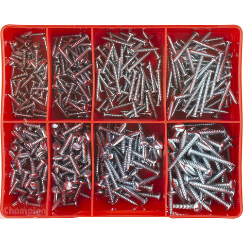Champion CA560 Pan Head Slotted Self Tapping Screw Kit, 400 Pieces