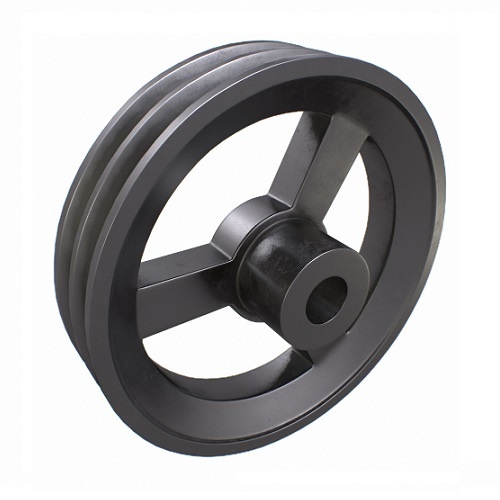 2B V Belt Pulley 12" Double Groove B Section 1/2" Pilot Bore - Al