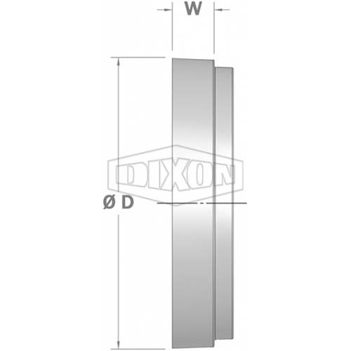 Dixon 4" (100mm) Shouldered Blank End - Galvanised Mild Steel 08/048/03/003