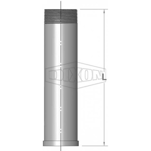 Dixon 2" (50mm) Shouldered Screwed Adaptor Short Series Gal Mild Steel