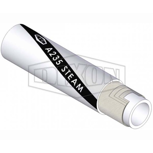 Dixon 25mm x 10m Rubber Steam Hose Fabric Reinforced White A235025
