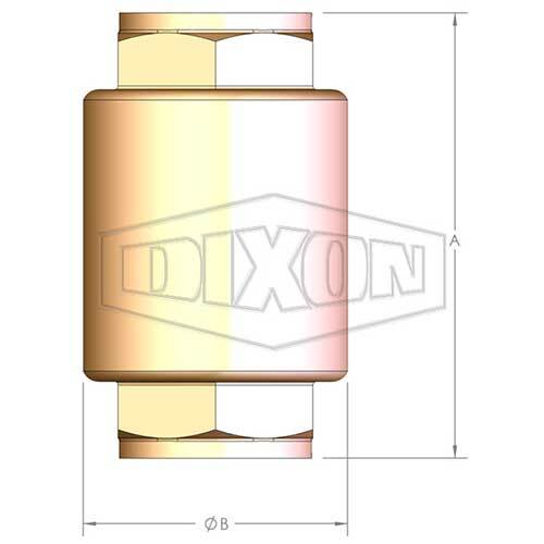 Dixon BECV025 25 mm Check Valve Spring-Loaded Inline Europa Brass Stem