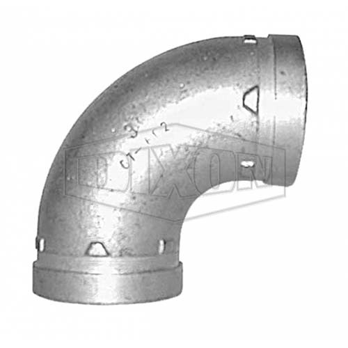 Dixon 6" (150mm) Roll Grooved 90° Elbow Short - Style 100S - Galvanised