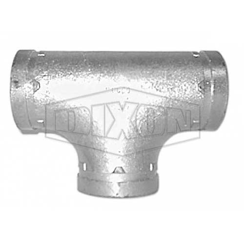 Dixon 4" (100mm) Roll Grooved Equal Tee Short Style 110S - Galvanised