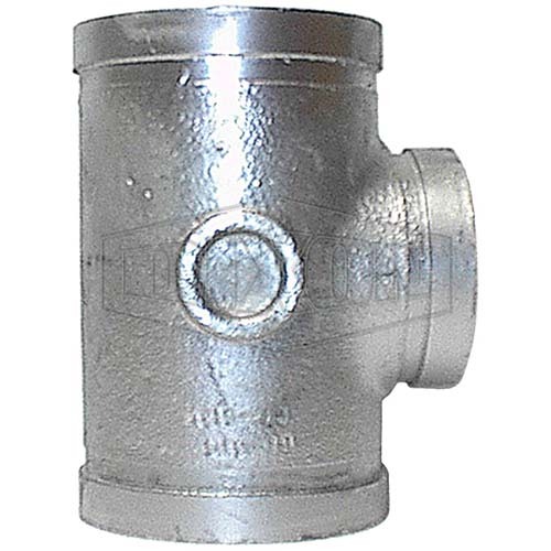 Dixon 4" x 4" x 3" Grooved Hydrant Stack Tee Ductile Iron Galvanised