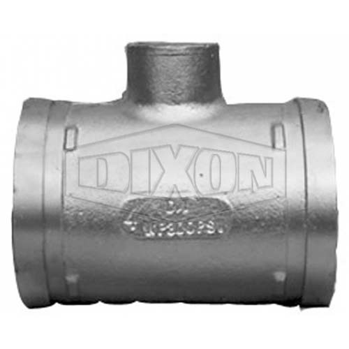 Dixon 100 x 100 x 25mm Standard Roll Grooved Tee Coupled W/ BSP Outlet - Galv