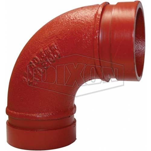 Dixon 2-1/2" (65mm) Roll Grooved 90° Elbow Style 100 Painted - Galvanised