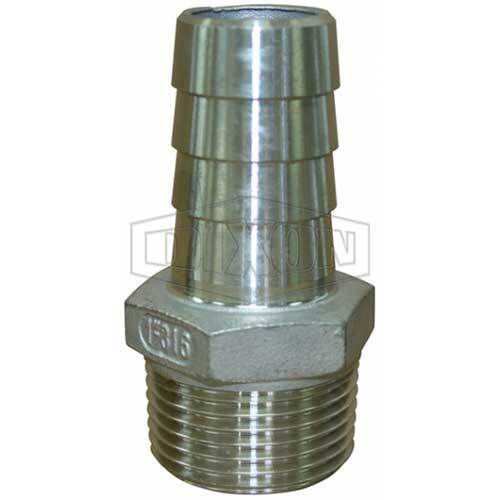 Dixon 1/4" (6mm) Screwed Male Hose Tail Insert BSP 316 Stainless Steel