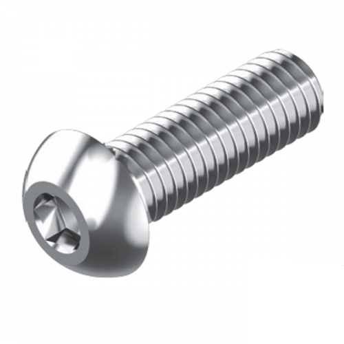 8-32 x 1/2" UNC 304 Stainless Steel Button Socket Head Screw - Box of 100