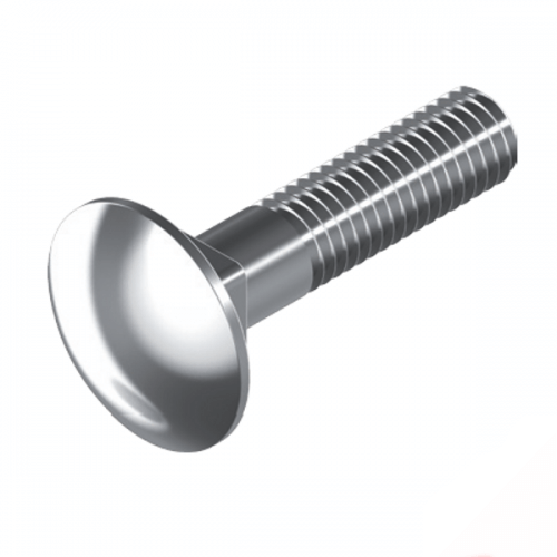 M6 x 25 316 Stainless Steel Cup Head Square Neck Bolt - Box of 100