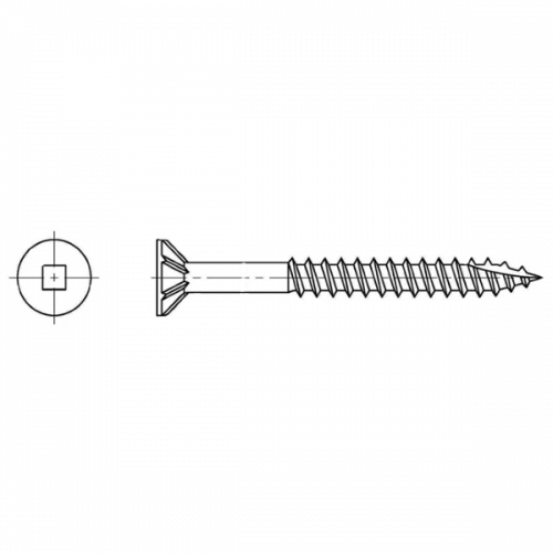 10G-12 x 50mm 304 Stainless Steel Square Drive T17 With Ribs Decking Screw - Box of 200