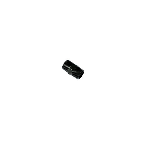 AAP 1/8" (6mm) x 27mm Hexagon Equal Nipple Black Steel SN06