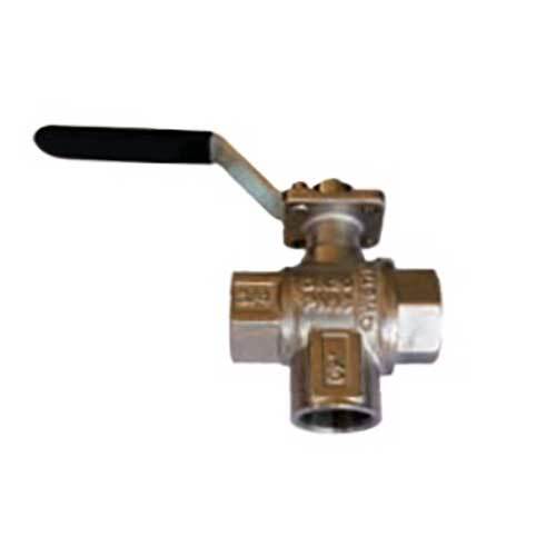 AAP 1/4" Brass Ball Valve 3-way T-Port PN10 Direct Mounting VBBTW08