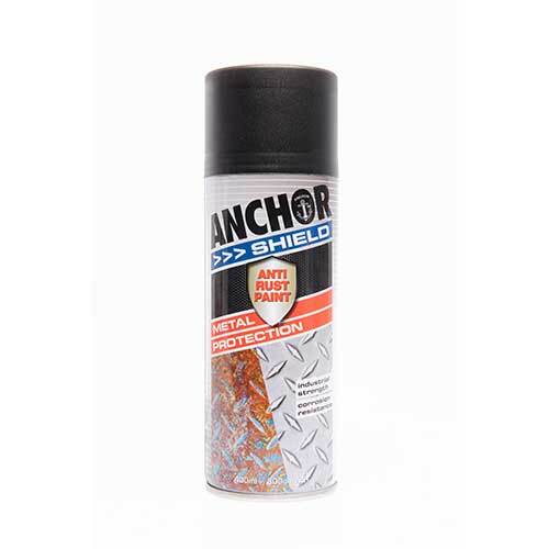 Anchor Shield Paint Anti Rust Metal Protection Matte Black 49604 - 300g Aerosol