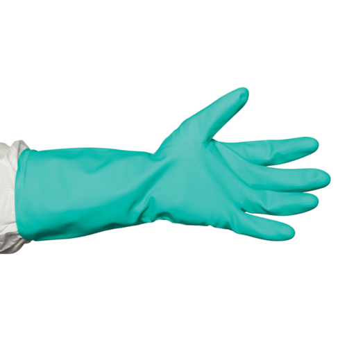 Nitrile 330 Gloves, Green, Solvent Resistant, Flocklined L Pack of 12
