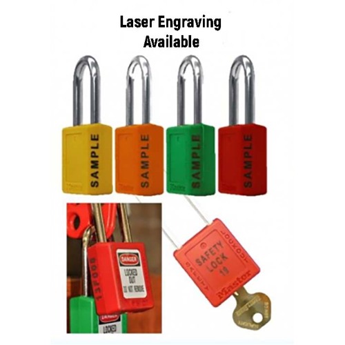 Master Lock In-House Laser Engraving on Safety Padlocks