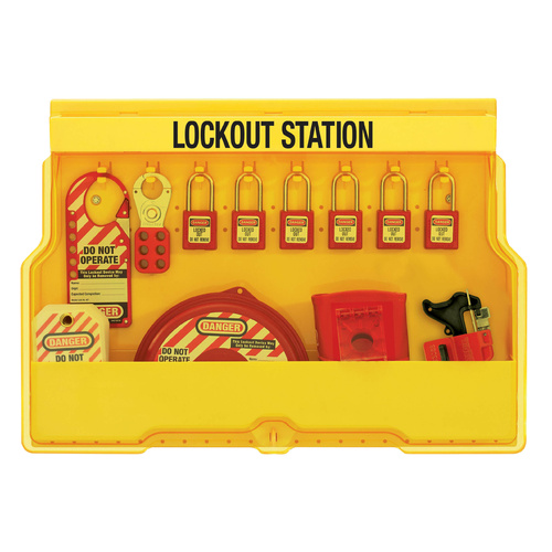 Master Lock 15-piece Lockout Station includes 6 Padlocks + more