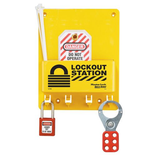 Master Lock Lockout Station - Small, Unfilled, 4 Hanger Clips