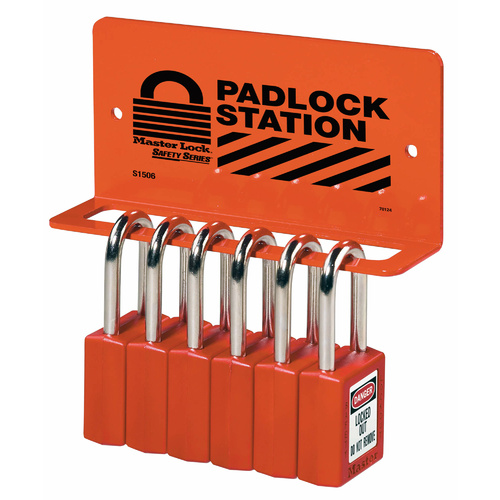 Master Lock Padlock Station / Padlock Rack - Holds 8 Padlocks