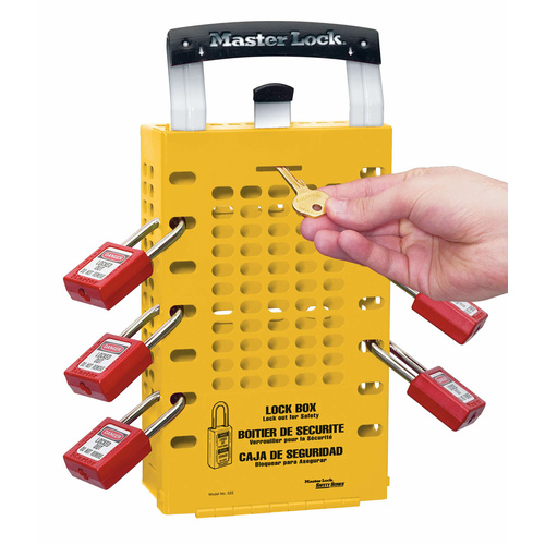 Master Lock Group Lockout Box - Yellow Latch Tight Lock