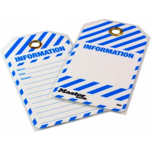 Master Lock S597 Durable Polyester Laminate Safety Information Tag - 12-Pack