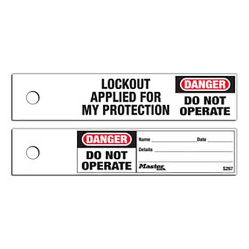 Master Lock S297 140 x 32mm Safety Do Not Operate Maintenance Tag - 100Pack