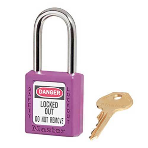Master Lock 0410PRP-3XX1901 38mm Purple Thermoplastic Safety Padlock