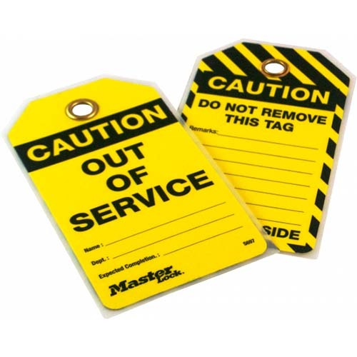 Master Lock TAGOOS 150mm x 75mm Out of Service Disposable Safety Tag 25-Pack