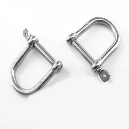 M5 316 Stainless Steel Wide Mouth D Shackle  Box of 10