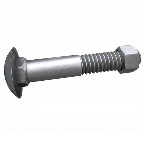 M6 x 20 Cup Head Bolt and Nut, Cold Mild Steel Galvanised G4.6 - Box of 200