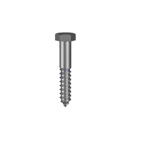 M8 x 100 Hex Coach Screw, Galvanised Mild Steel - Box of 100
