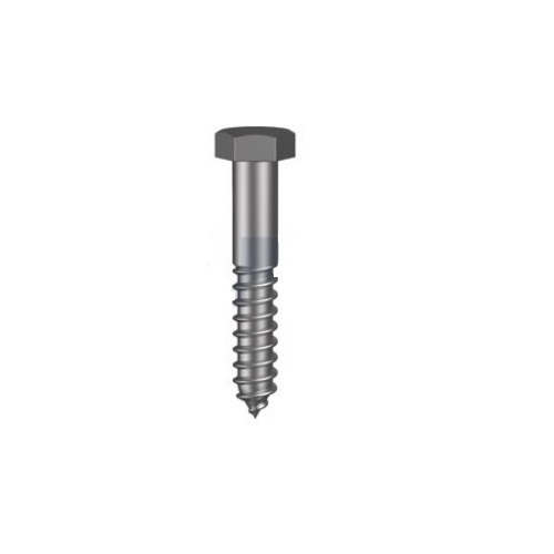 M20 x 200 Hex Coach Screw, Galvanised Mild Steel - Box of 25