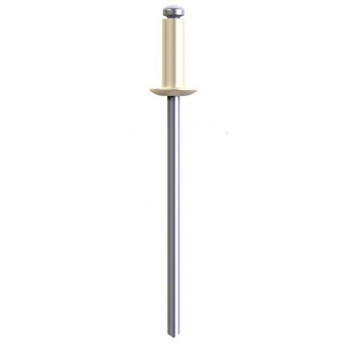 4-4 5052 Aluminium & Steel Classic Cream Truss (Dome) Head Rivet - Box of 1000