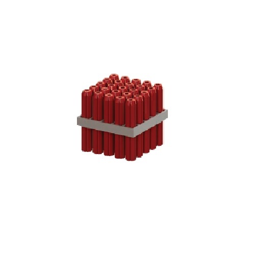 M6 x 25 PVC Red Wall Plug - Box of 1000
