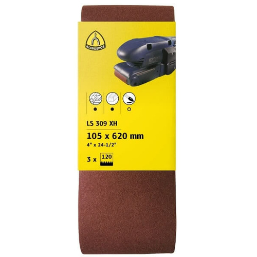 Klingspor Abrasive Belt 60 Grit 70mm x 533mm 6 Packs of 3 7019