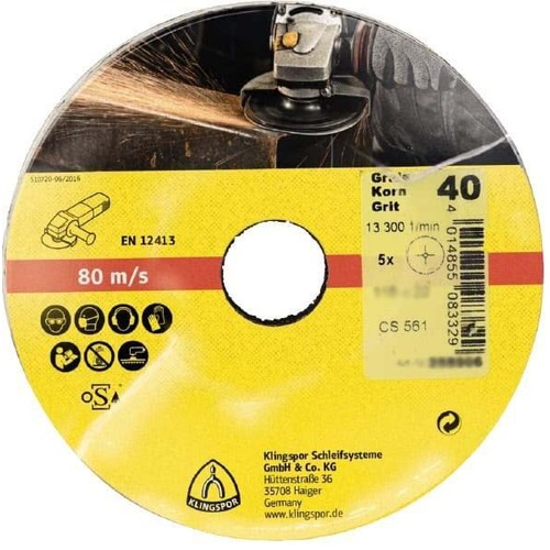 Klingspor Fibre Disc Aluminium Oxide 40 Grit 125mm x 22 25 Discs