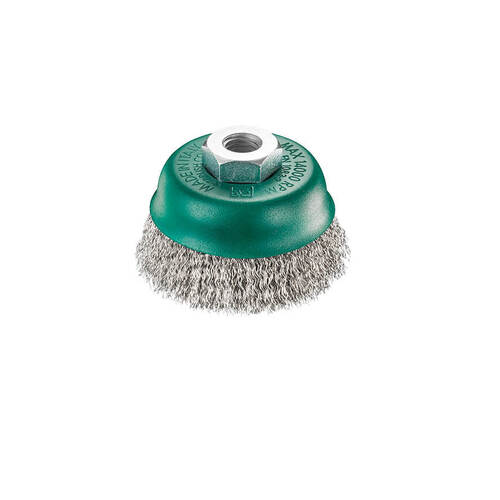 Wire Brush - SIT 945 Crimped Stainless Steel Cup Brush 75mm x M14