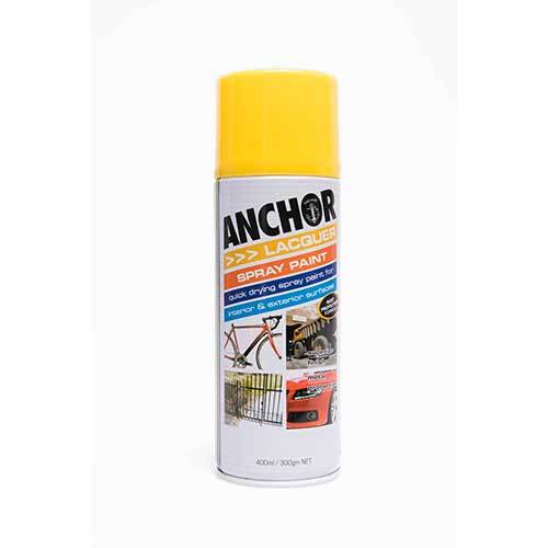 Anchor Lacquer Aerosol Paint Yellow 300g