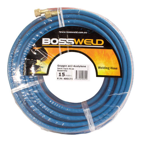 Set of 2 - Bossweld Oxygen/Acetylene Twin Hose Assembly