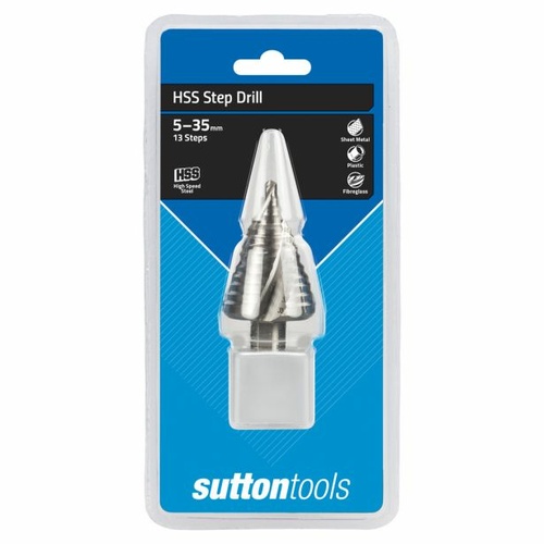 Sutton D50453513 Step Drill HSS Spiral 5-35mm (13 Steps)
