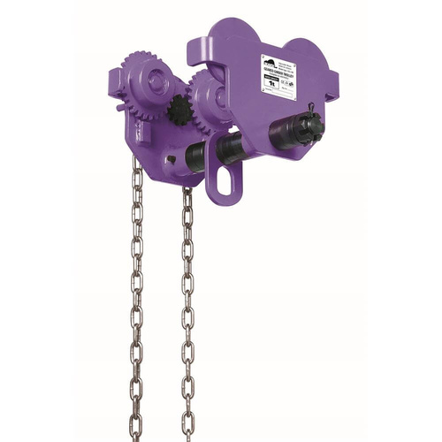 Beaver Close Headroom Geared Girder Trolley - 1000kg 1Tonne MRC,64-203mm (Violet)